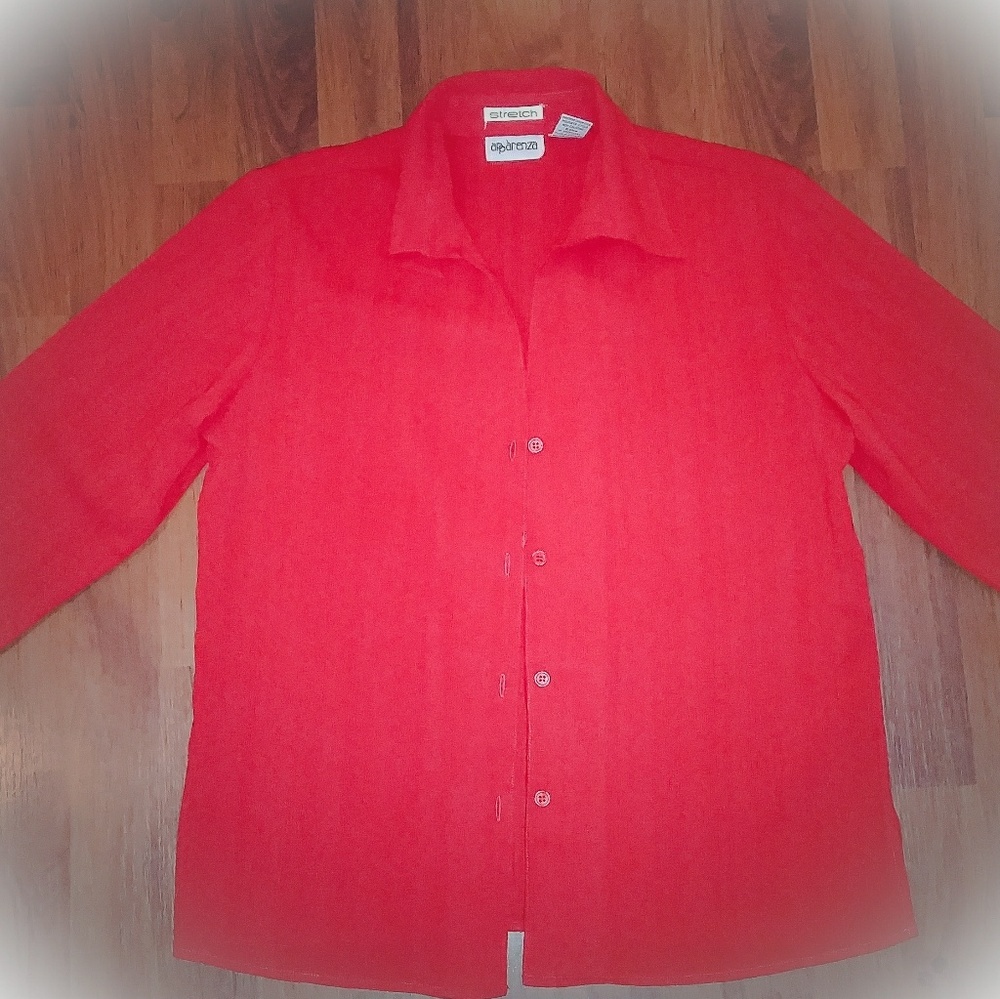 💦Stretch Red Blouse - Picture 2 of 4